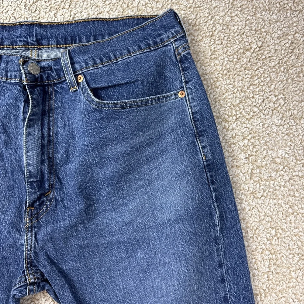 Levi's 505 Jeans Mens 36x29 Blue Regular Fit Straight Leg Medium Wash Stretch